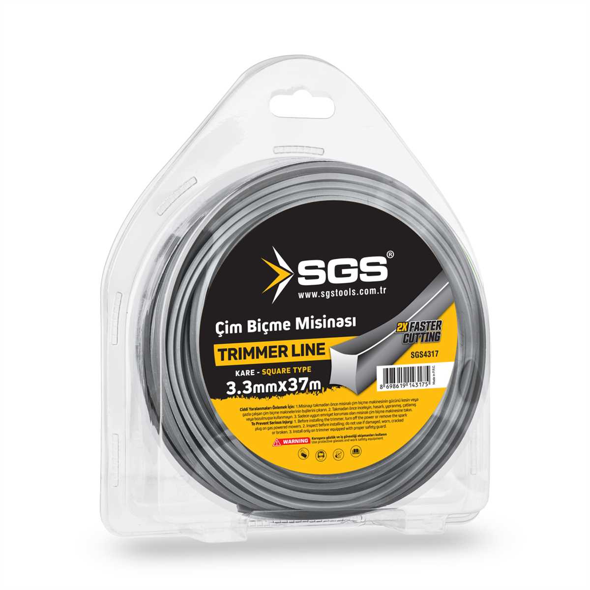 SGS4317 TIRPAN MİSİNASI 3.3 MM 37 METRE KARE (GRİ)
